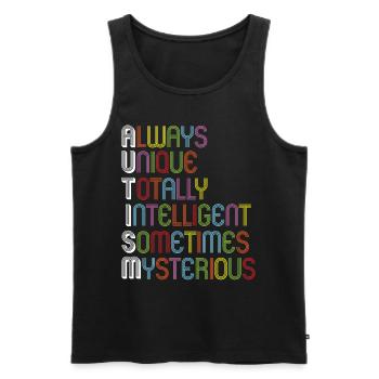 Autismus Bewusstsein - Männer Premium Bio Tank Top - Schwarz - Vorne - AI Model Male 178 light (178cm)