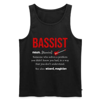 Bass guitare bassiste guitariste cadeau instrument - Débardeur bio Premium Homme - noir - Devant - Michal (187cm)