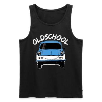 Allemagne de l’Est voiture Trabi Rétro Voiture Classique - Débardeur bio Premium Homme - noir - Devant - AI Model Male 178 light (178cm)