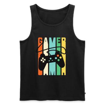Gamer Console Controller Retro Gaming - Männer Premium Bio Tank Top - Schwarz - Vorne - AI Model Male 178 light (178cm)