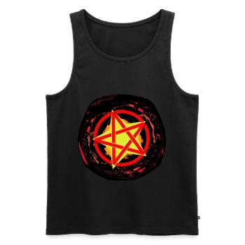 Satan Teufel Pentagramm Hölle Tod Ritual Okkult - Männer Premium Bio Tank Top - Schwarz - Vorne - AI Model Male 178 light (178cm)
