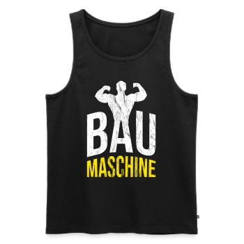 Construction d’une machine à bâtir Construction Maître d’ouvrage - Débardeur bio Premium Homme - noir - Devant - Michal (187cm)