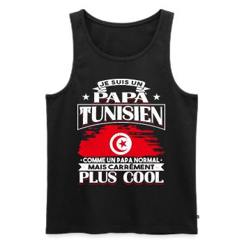 Je Suis Un Papa Tunisien - Débardeur bio Premium Homme - noir - Devant - Michal (187cm)