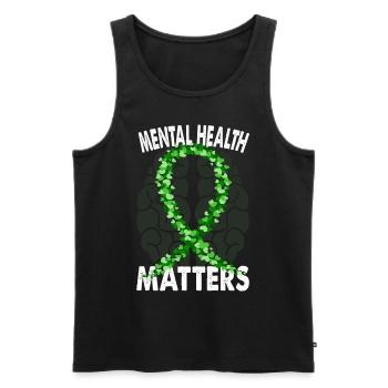 Mental Health Matters Psychische Gesundheit Psyche - Men's Premium Organic Tank Top - black - Front - AI Model Male 178 light (178cm)