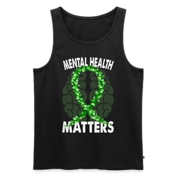 Psychische Gesundheit - Mental Health Matters - Men's Premium Organic Tank Top - black - Front - AI Model Male 178 light (178cm)