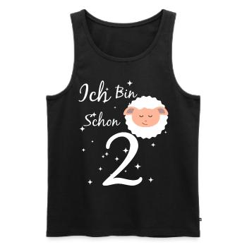 2 years - Men's Premium Organic Tank Top - black - Front - AI Model Male 178 light (178cm)