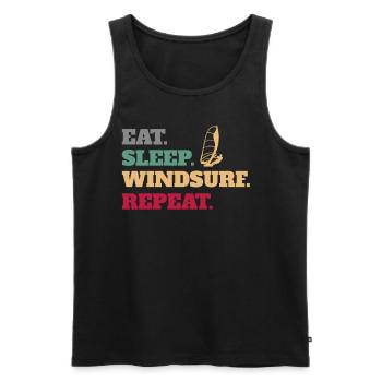 Eat Sleep Windsurf Windsurfer Windsurfing Repeat - Débardeur bio Premium Homme - noir - Devant - Michal (187cm)