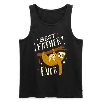 Best father ever lazy Father's Day Dad's Day dad - Men's Premium Organic Tank Top - black - Front - AI Model Male 178 light (178cm)