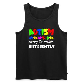 Autismus Bewusstsein - Männer Premium Bio Tank Top - Schwarz - Vorne - AI Model Male 178 light (178cm)