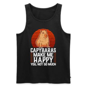 Les capybaras font un sort de cochon d’eau heureux - Débardeur bio Premium Homme - noir - Devant - Michal (187cm)