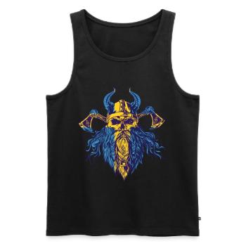vikings swedish sweden flagg anniversaire cadeau - Débardeur bio Premium Homme - noir - Devant - AI Model Male 178 light (178cm)