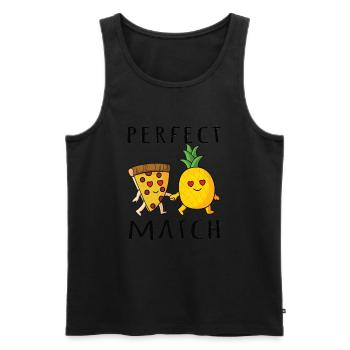 Pizza Hawaï Ananas Pizza Manger - Débardeur bio Premium Homme - noir - Devant - Michal (187cm)