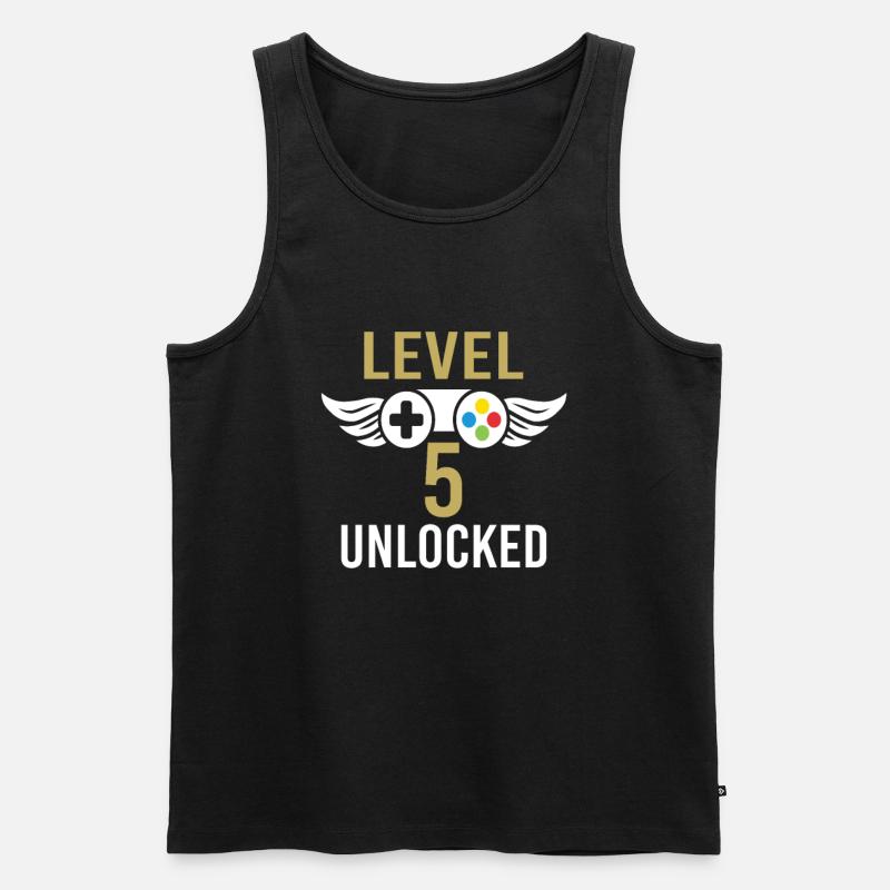 Level 5 freigeschaltet - Männer Premium Bio Tank Top - Schwarz