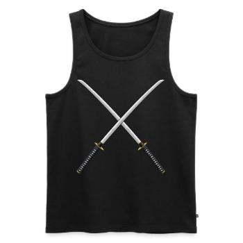 Japanischer Samurai Schwerter Katana Geschenk - Männer Premium Bio Tank Top - Schwarz - Vorne - AI Model Male 178 light (178cm)