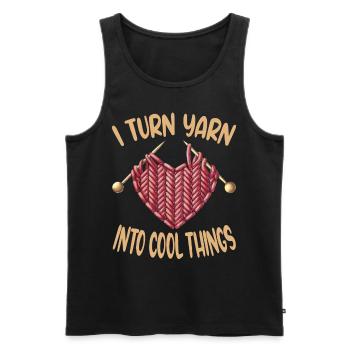 Häkeln Handarbeit Stricken Hobby Wolle Geschenk - Männer Premium Bio Tank Top - Schwarz - Vorne - AI Model Male 178 light (178cm)