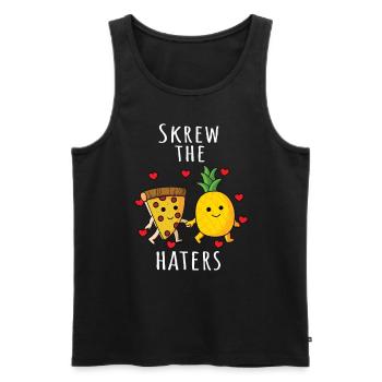 Pizza Hawaï Ananas Pizza Manger - Débardeur bio Premium Homme - noir - Devant - Michal (187cm)