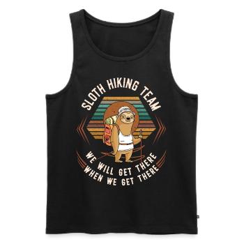 funny Sloth Hiking Team We Will Get - Men's Premium Organic Tank Top - black - Front - Michal (187cm)