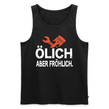 Ölich Aber Fröhlich - Zweirad Mechaniker Motorrad - Männer Premium Bio Tank Top - Schwarz - Vorne - Michal (187cm)