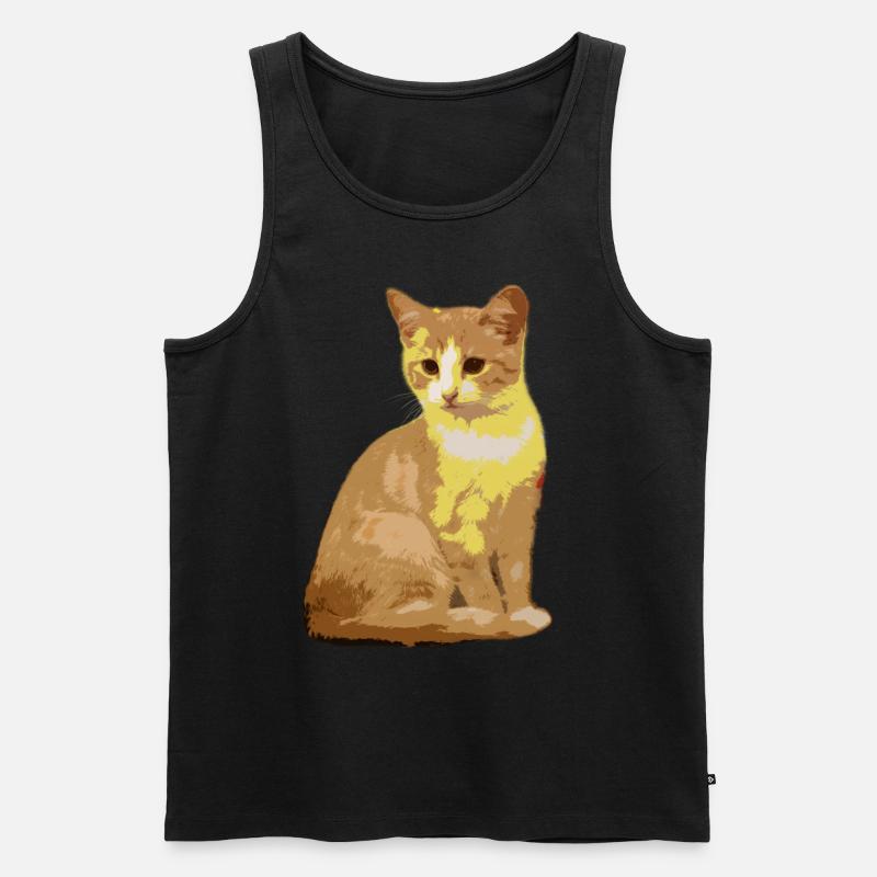 Katzen Katze - Männer Premium Bio Tank Top - Schwarz