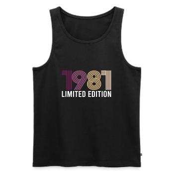 Vintage Limited Edition 1981 Geburtstag Geburtsjah - Männer Premium Bio Tank Top - Schwarz - Vorne - Michal (187cm)