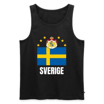 Sweden Flag National Emblem Pride - Men's Premium Organic Tank Top - black - Front - Michal (187cm)