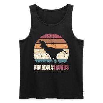 Grandma Saurus Dinosaure Grandmasaurus Grandma Dino - Débardeur bio Premium Homme - noir - Devant - Michal (187cm)