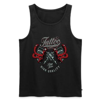 Tattoo tattoo machine tattoo ink tattoo motif - Men's Premium Organic Tank Top - black - Front - AI Model Male 178 light (178cm)