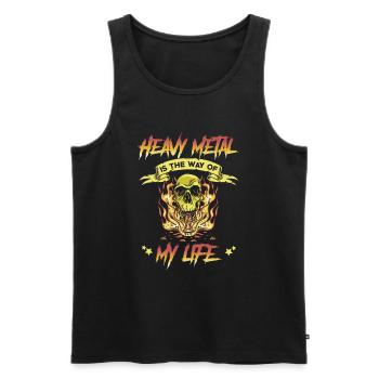 Heavy metal is the way of my life - Men's Premium Organic Tank Top - black - Front - Michal (187cm)