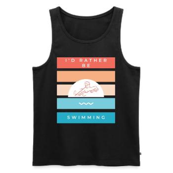 I'd rather be swimming vintage retro design for - Men's Premium Organic Tank Top - black - Front - Michal (187cm)