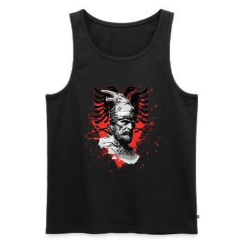 Albanischer Adler Kosovo Designs für Albaner - Männer Premium Bio Tank Top - Schwarz - Vorne - Michal (187cm)