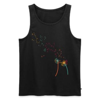 Pusteblume à l’herbe - Débardeur bio Premium Homme - noir - Devant - Michal (187cm)