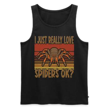 I Just Really Love Spiders Ok araignée - Débardeur bio Premium Homme - noir - Devant - AI Model Male 178 light (178cm)