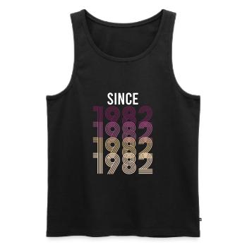 Vintage Since 1982 Geburtstag Geburtsjahr - Männer Premium Bio Tank Top - Schwarz - Vorne - Michal (187cm)