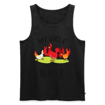 Chicken Farmer Poultry Lover Funny Saying - Men's Premium Organic Tank Top - black - Front - AI Model Male 178 light (178cm)