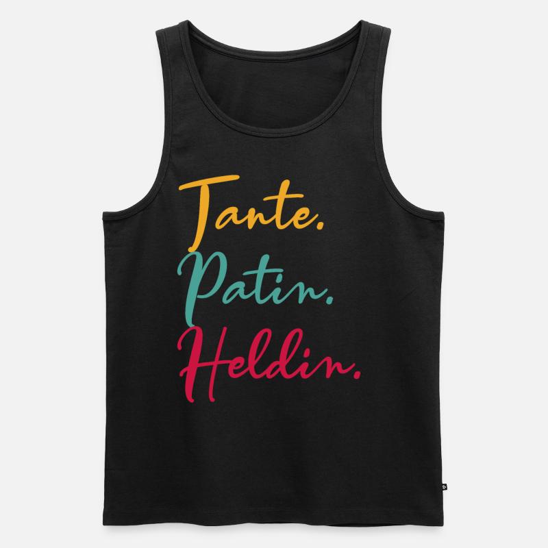 Patin - Tante - Männer Premium Bio Tank Top - Schwarz