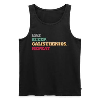 Eat Sleep Calisthenics Calisthenics - Men's Premium Organic Tank Top - black - Front - AI Model Male 178 light (178cm)