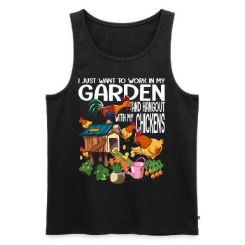 Jardinage & poulets amateurs de jardin cadeau - Débardeur bio Premium Homme - noir - Devant - Michal (187cm)