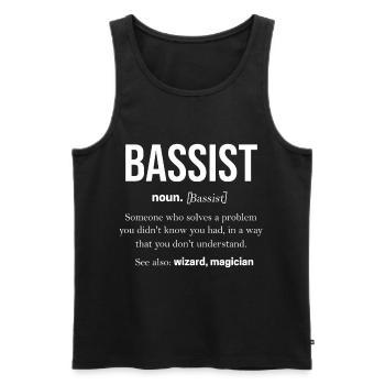 Bassist Guitarist Basser Double Bass Gift Bass - Men's Premium Organic Tank Top - black - Front - AI Model Male 178 light (178cm)