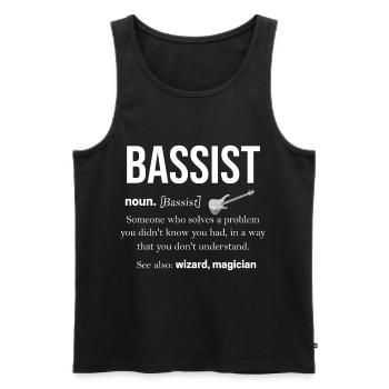Bass guitare bassiste guitariste cadeau instrument - Débardeur bio Premium Homme - noir - Devant - Michal (187cm)