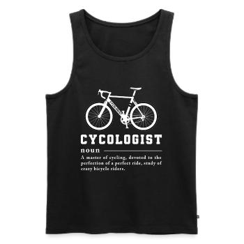 Zykologe bedeutet Rennrad Gravel Bike Radfahrer - Männer Premium Bio Tank Top - Schwarz - Vorne - AI Model Male 178 light (178cm)