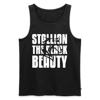 Stalltion The Black Beauty Rider Riding - Men's Premium Organic Tank Top - black - Front - AI Model Male 178 light (178cm)