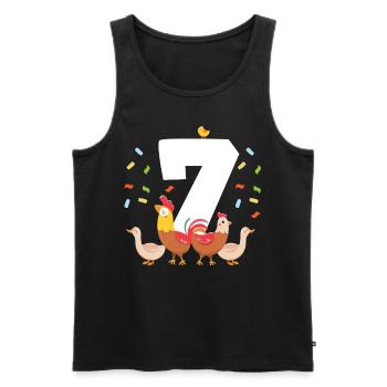 7th Baby Birthday - Men's Premium Organic Tank Top - black - Front - Michal (187cm)