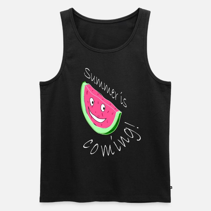 Melone Melonen Wassermelone - Männer Premium Bio Tank Top - Schwarz
