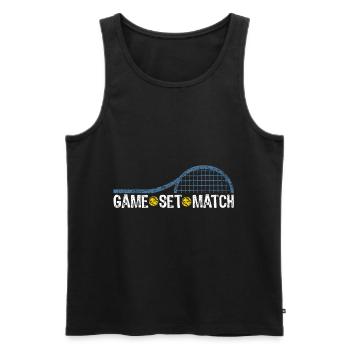 Raquette de tennis pour les joueurs de tennis - Débardeur bio Premium Homme - noir - Devant - Michal (187cm)