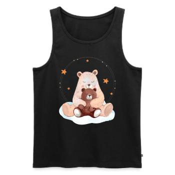 Cute Bear Baby with Bear Mama - Men's Premium Organic Tank Top - black - Front - Michal (187cm)