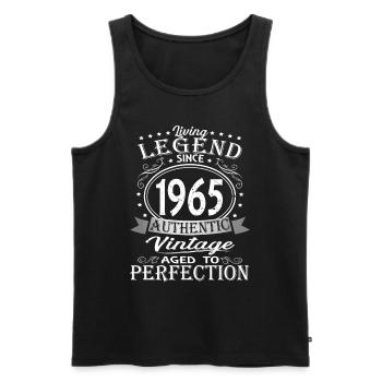 Lebende Legende 1965 geboren - Männer Premium Bio Tank Top - Schwarz - Vorne - Michal (187cm)
