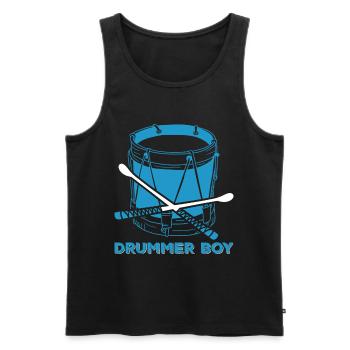 Drummer Boy Batteur Garçon - Débardeur bio Premium Homme - noir - Devant - Michal (187cm)