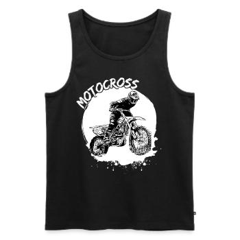 Motocross Design Enduro / Gift Idea / MX Retro - Men's Premium Organic Tank Top - black - Front - AI Model Male 178 light (178cm)