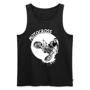 Motocross Design Enduro / Idée cadeau / MX Retro - Débardeur bio Premium Homme - noir - Devant - AI Model Male 178 light (178cm)
