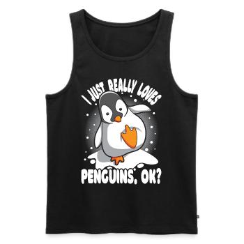 Pingouin Pôle Sud Antarctique Drôle de sort Cadeau - Débardeur bio Premium Homme - noir - Devant - AI Model Male 178 light (178cm)